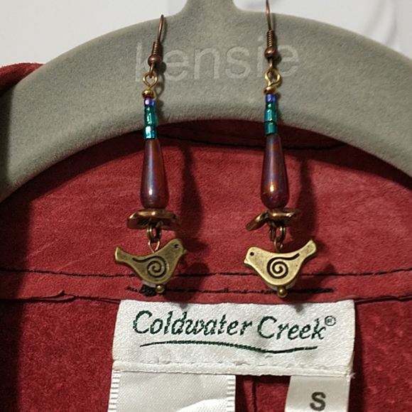 Coldwater Creek Suede Leather Vest Rust Womens Autumn Genuine Soft 100% Small - Picture 6 of 15